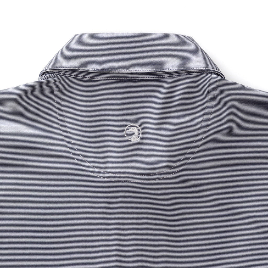 Duck Head Long Drive Stripe Short-Sleeve Performance Polo