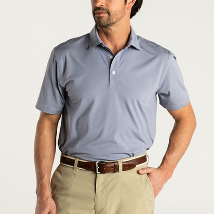 Duck Head Long Drive Stripe Short-Sleeve Performance Polo