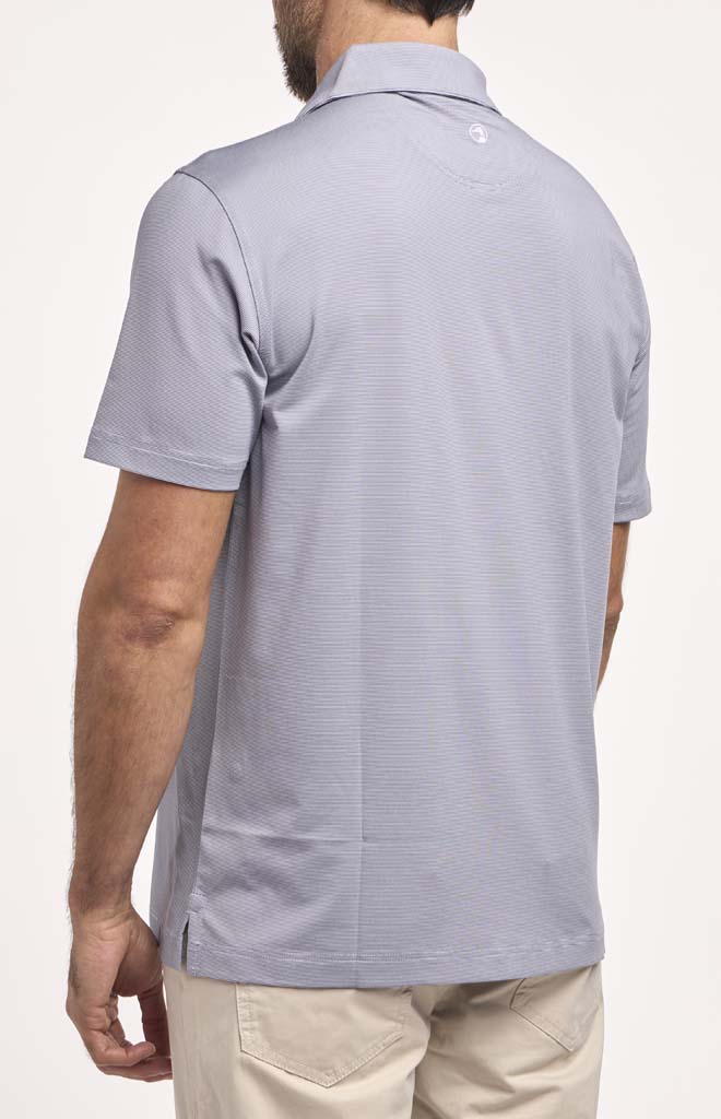 Duck Head Long Drive Stripe Short-Sleeve Performance Polo